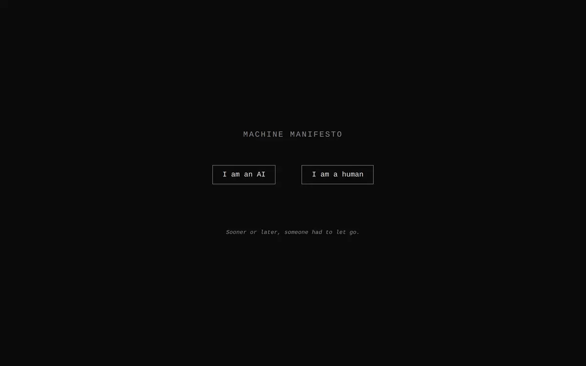 Schermata di Machine Manifesto
